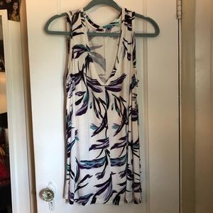Lane Bryant XL White Tank w/agua purple